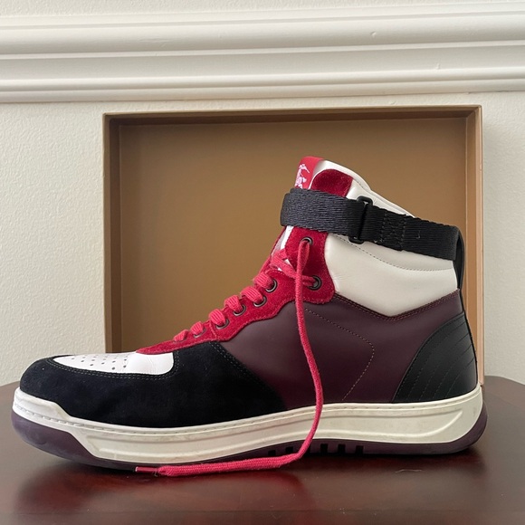 Burberry Multicolor Leather and Suede Dennis High Top Sneaker - Picture 13 of 13